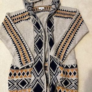 Lucky Aztec Cotton Cardigan With Hood Size: S worn just a few times.